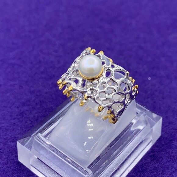NWOT sterling necklace, real pearls, 10 1/2 inch drop, feminine, classic - Picture 8 of 16